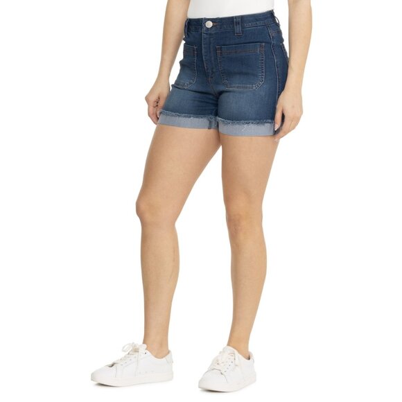 NEW Democracy AbTechnology High-Rise Denim Shortscotton,/rayon 253